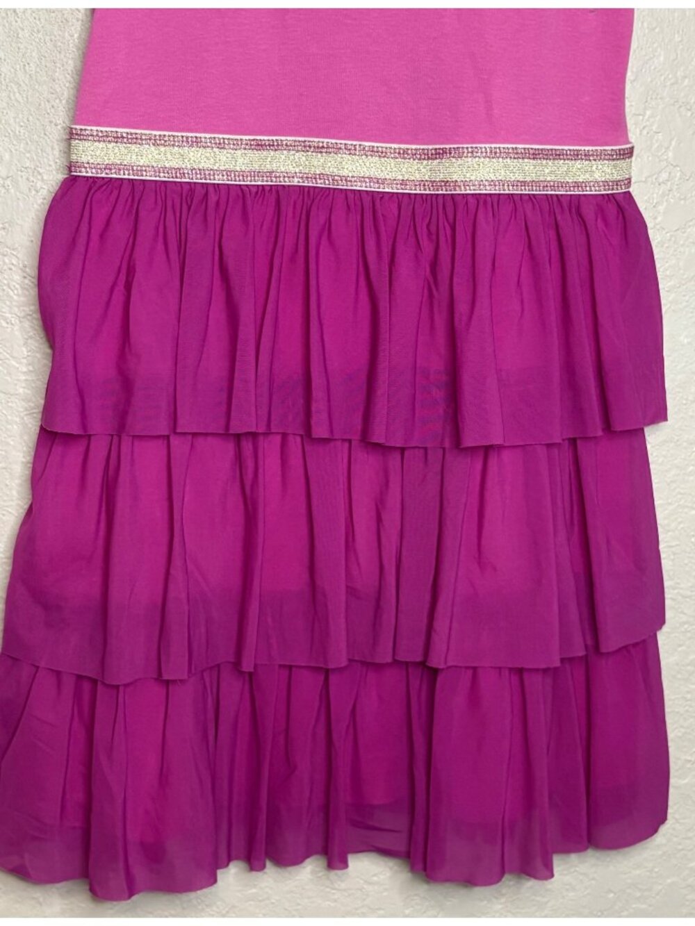 Hanna Andersson Girls Sleeveless Dress W/ Ruffle Skirt & Sparkle Waistband Sz 8 - Picture 8 of 9